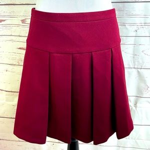 J. Crew pleated mini skirt size 4 crimson